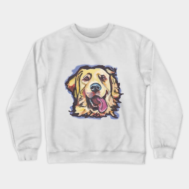 Golden Retriever Dog Bright colorful pop dog art Crewneck Sweatshirt by bentnotbroken11